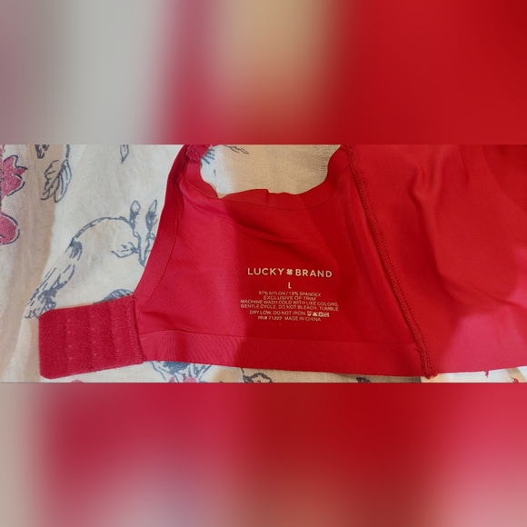 Lucky Brand Red and White Floral Bra - Picture 5 of 6